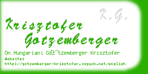 krisztofer gotzemberger business card